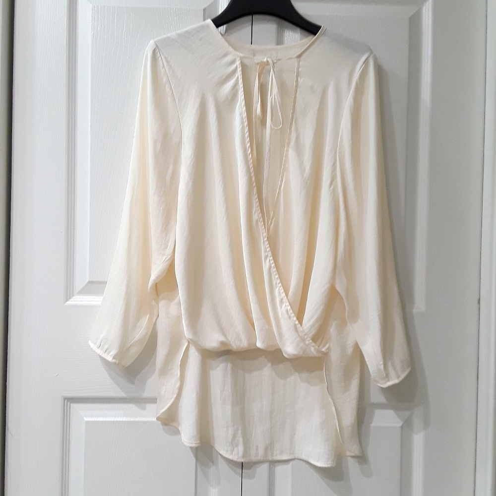 Anthropologie Silence + Noise Faux Wrap Blouse, M